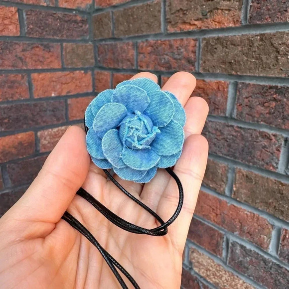 Free People Flower Denim Cord Choker - Picture 5 of 7